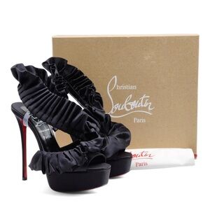 Authentic Christian Louboutin FrouFrou Alta 150 Satin Sandals